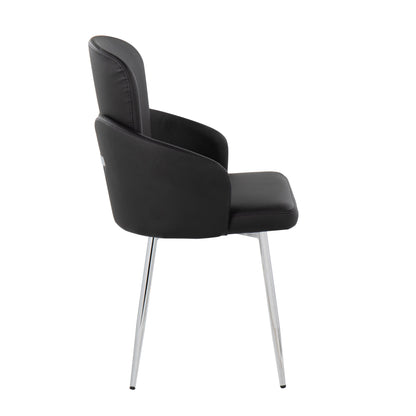 Dahlia - Contemporary Dining Chair (Set of 2) - Chrome / Black