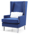 Elegant Lounge Chair With Square Arms - Blue