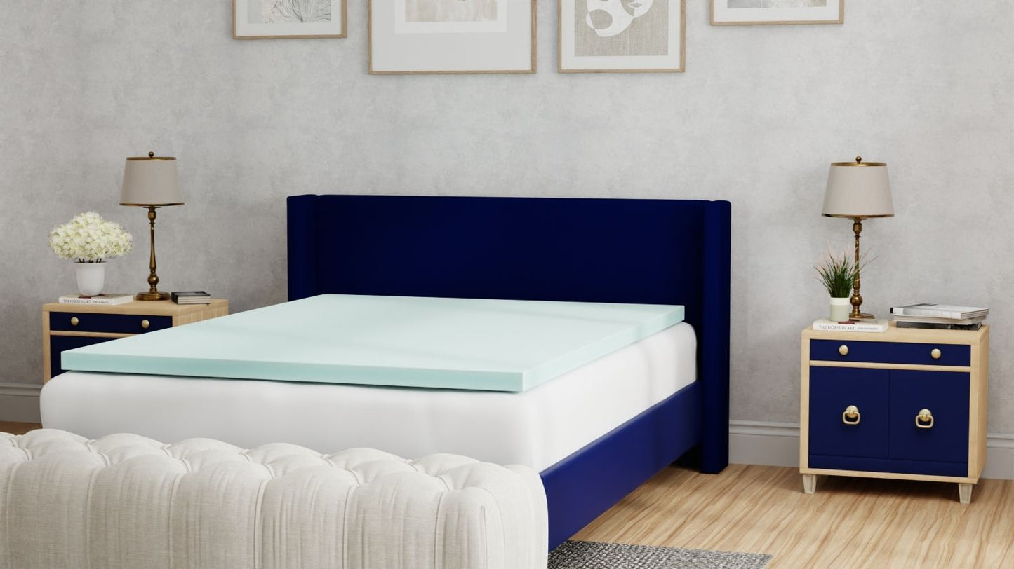 3" Twin Long Gel Plush Memory Foam Cooling Mattress Topper - Multicolor