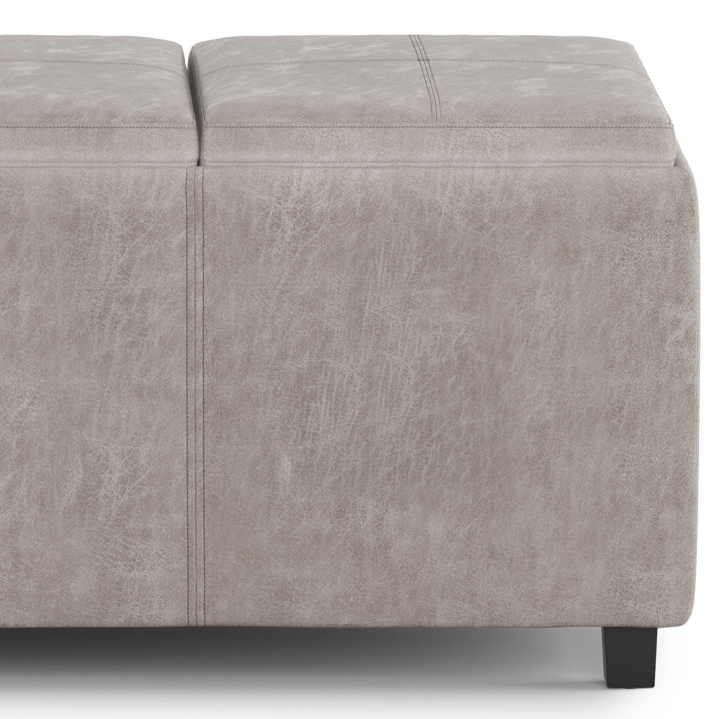 Avalon - Storage Ottoman - Distressed Gray Taupe