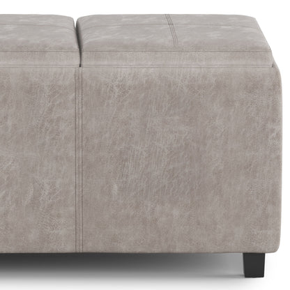 Avalon - Storage Ottoman - Distressed Gray Taupe