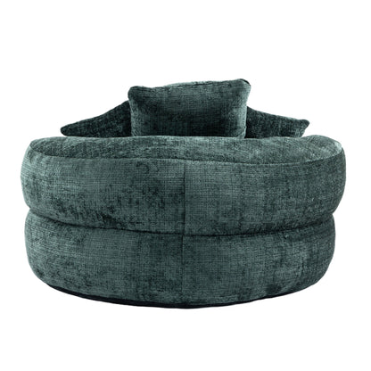 Chenille High Back Bean Bag Chair Couch With 3 Pillows, Indoor & Outdoor, Single Gaming Sofa For Bedroom - Emerald