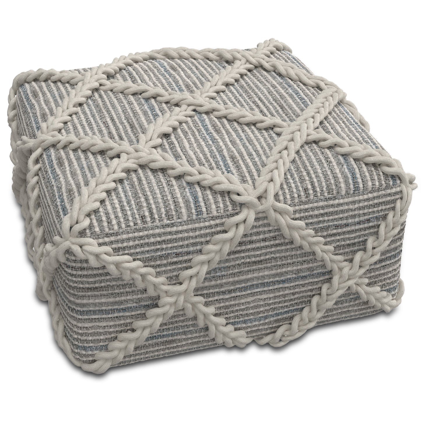 Cowan - Square Pouf - Gray / Natural