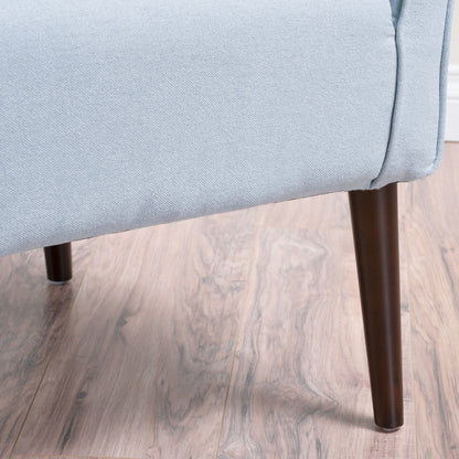 Elegant Upholstered Club Chair With Button Tufting - Light Blue