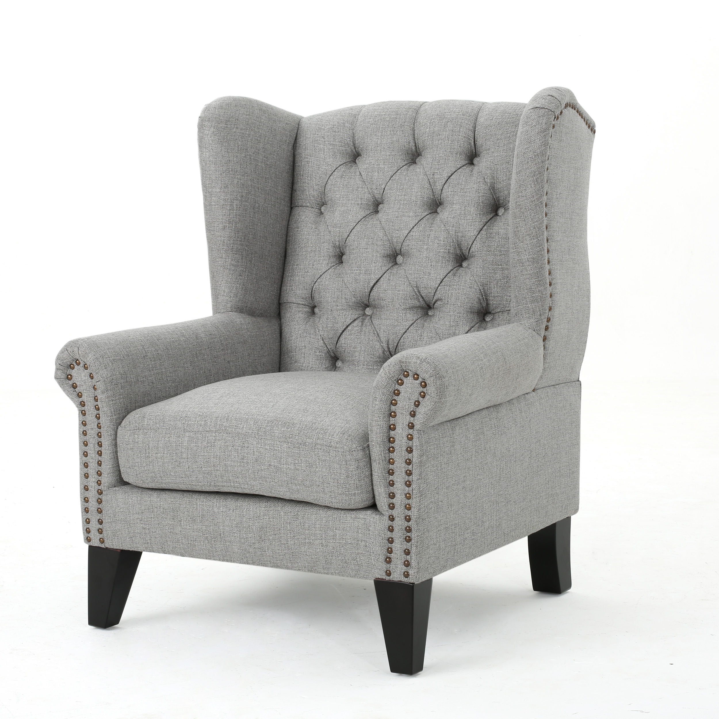 Upholstered Accent Chair, Mid Century Modern Arm Chair, Reading Chair For Living Room, Bedroom - Gray