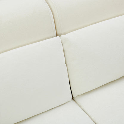 Modern Loveseat Sofa 59" Couch With Flexible USB Ports, Unique Cylindrical Armrests - Beige