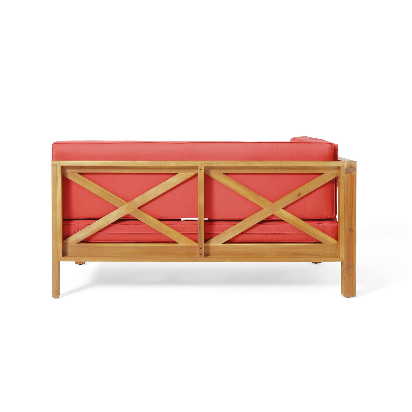 Brava - X Back Corner Bench L With Coffee Table - Red