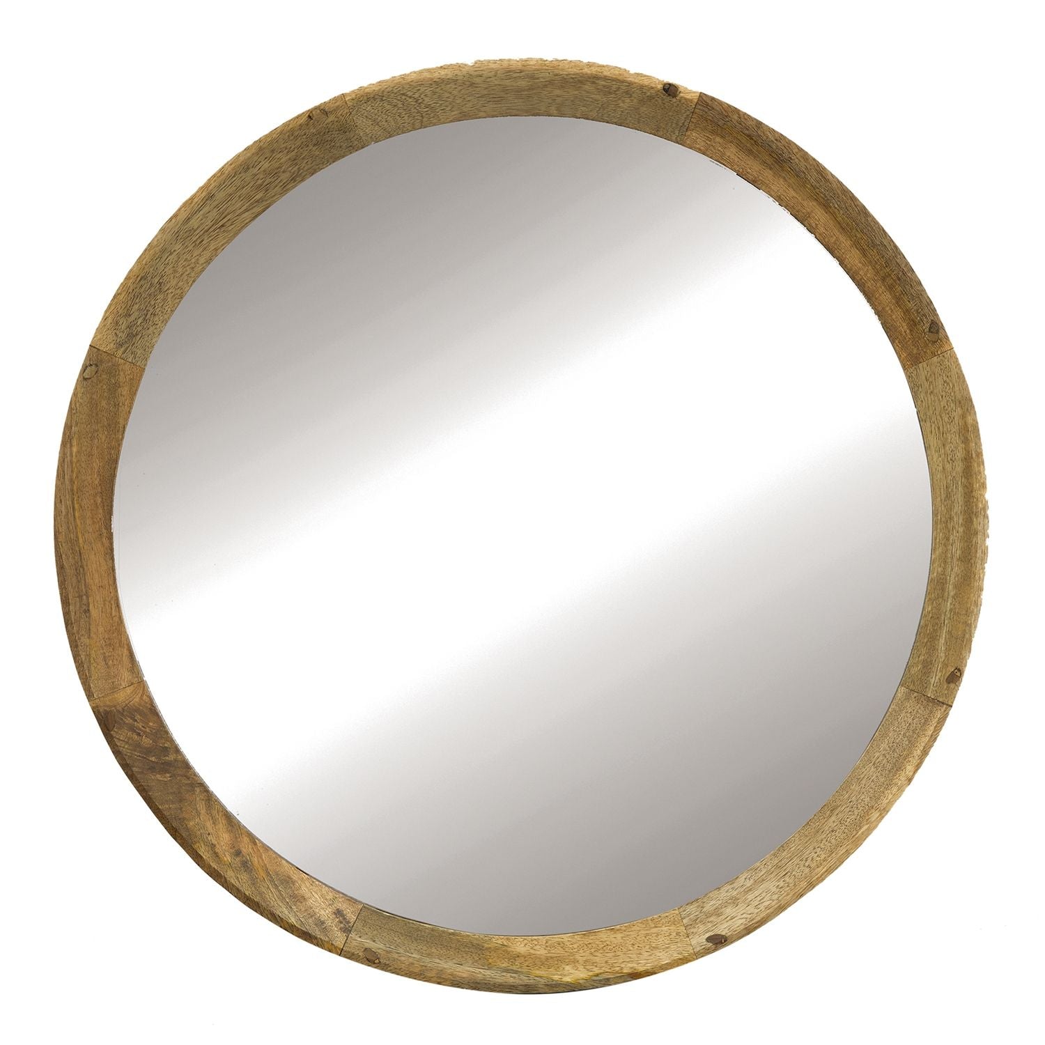 Transitional Decor Style Mango Wood Wall Mirror Wall Decor With Frame Of Solid Mango Wood For Bathroom, Entryway Console Lean Against Wall - Natural