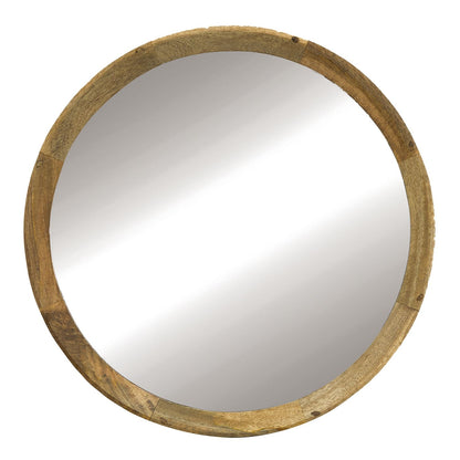 Transitional Decor Style Mango Wood Wall Mirror Wall Decor With Frame Of Solid Mango Wood For Bathroom, Entryway Console Lean Against Wall - Natural