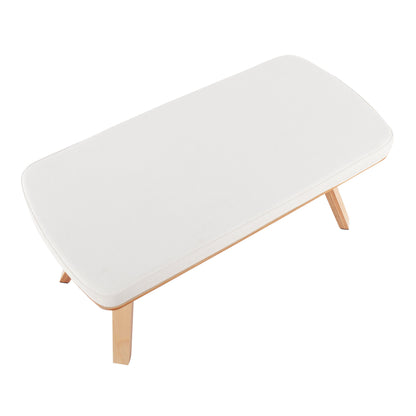 Folia - Mid-Century Modern Bench - Natural / Cream