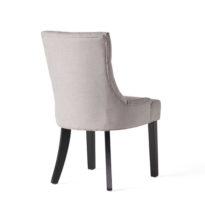 Quenching - Dining Chair With Sloped Arms And Diamond Tufting (Set of 2) - Light Gray