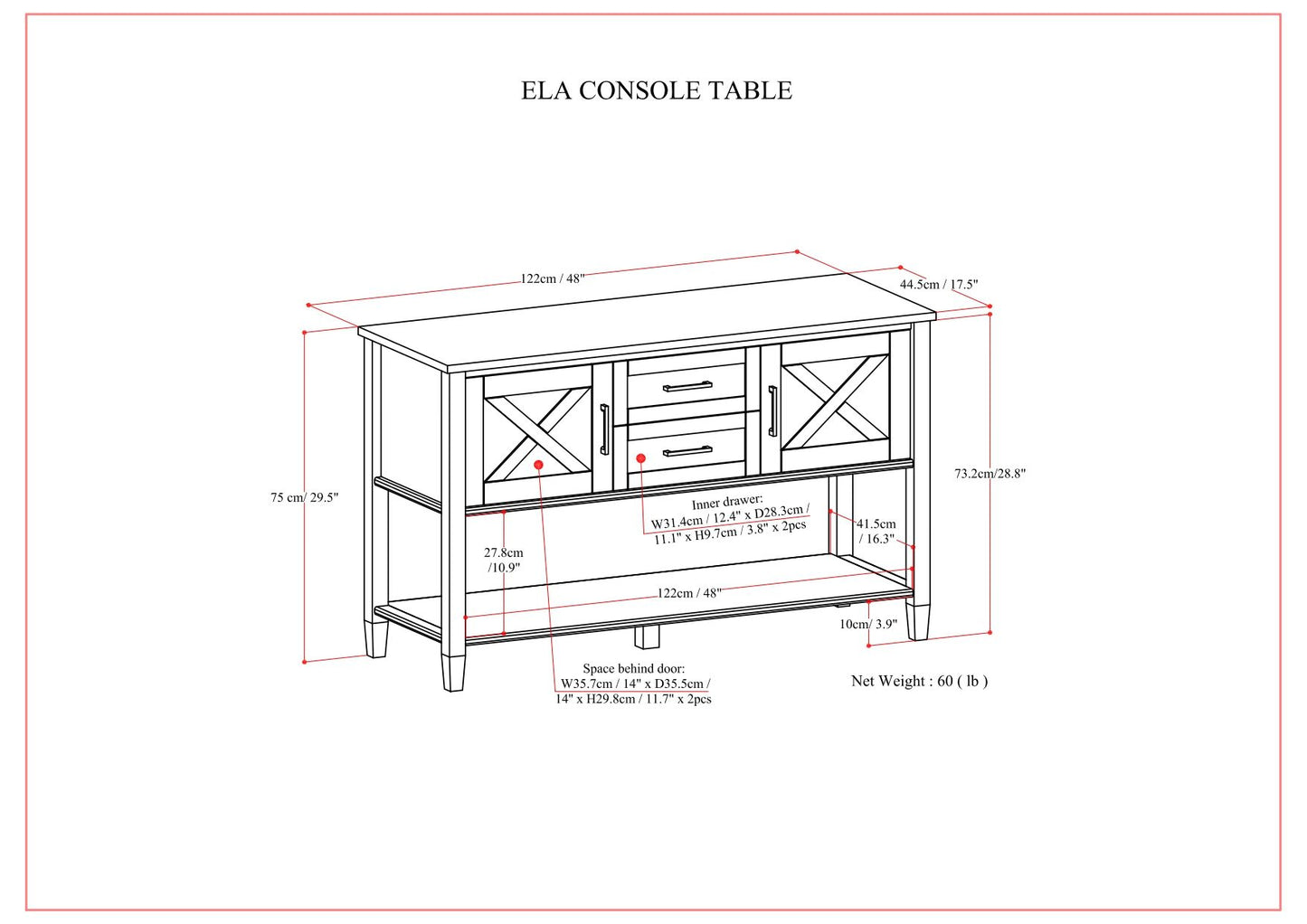 Ela - Console Table - Smoky Brown