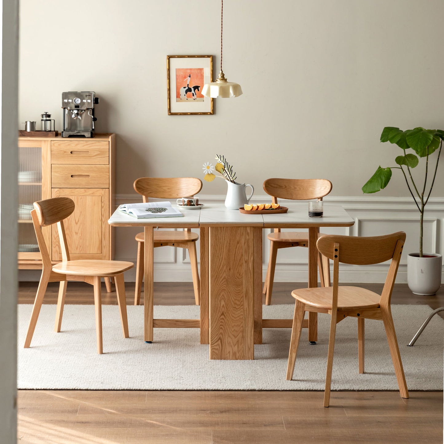 Simple Dining Chair, Solid Chair Table For Living Room Chair - Natural