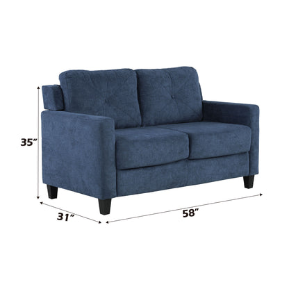 Horatio - Chenille 3 Piece Living Room Set - Navy
