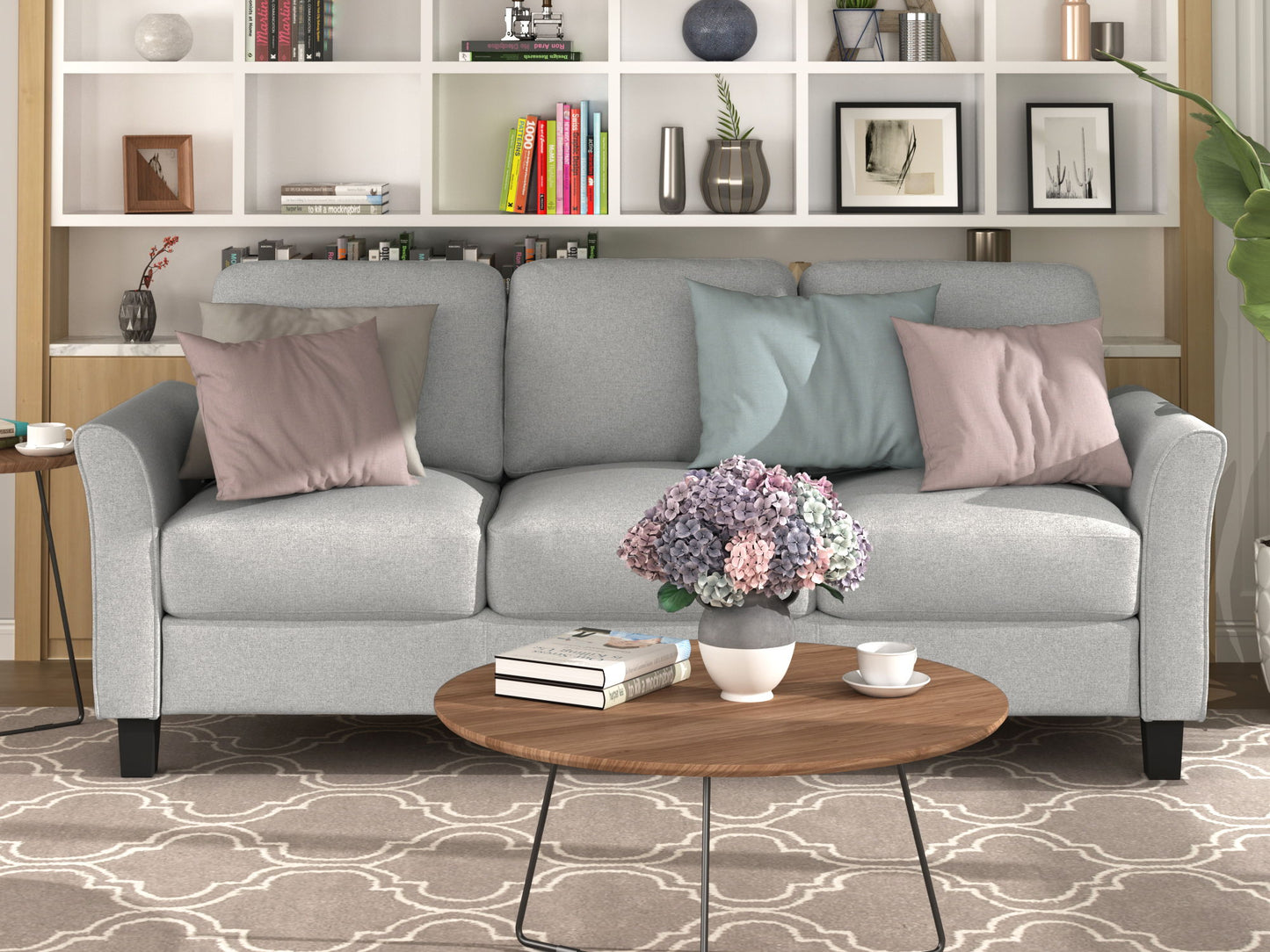 3 Seat Sofa Living Room Sofa - Light Gray