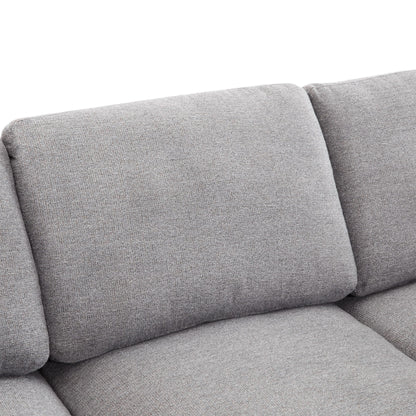 Sectional Sofa Modular Sofa U - Shaped Sofa Couch Sofa Bed L - Shaped Sofa With A Movable Ottoman And Two USB Ports For Living Room - Light Gray