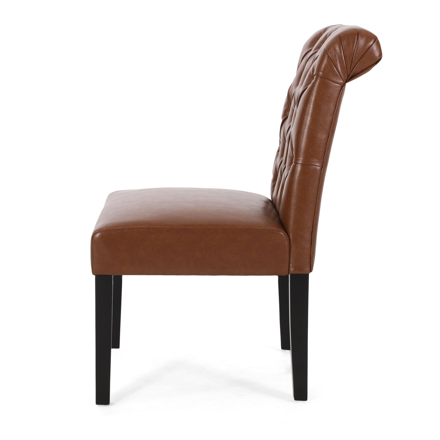 Broxton - Tuft Dining Rolltop Chair (Set of 2), Contemporary Design - Light Brown