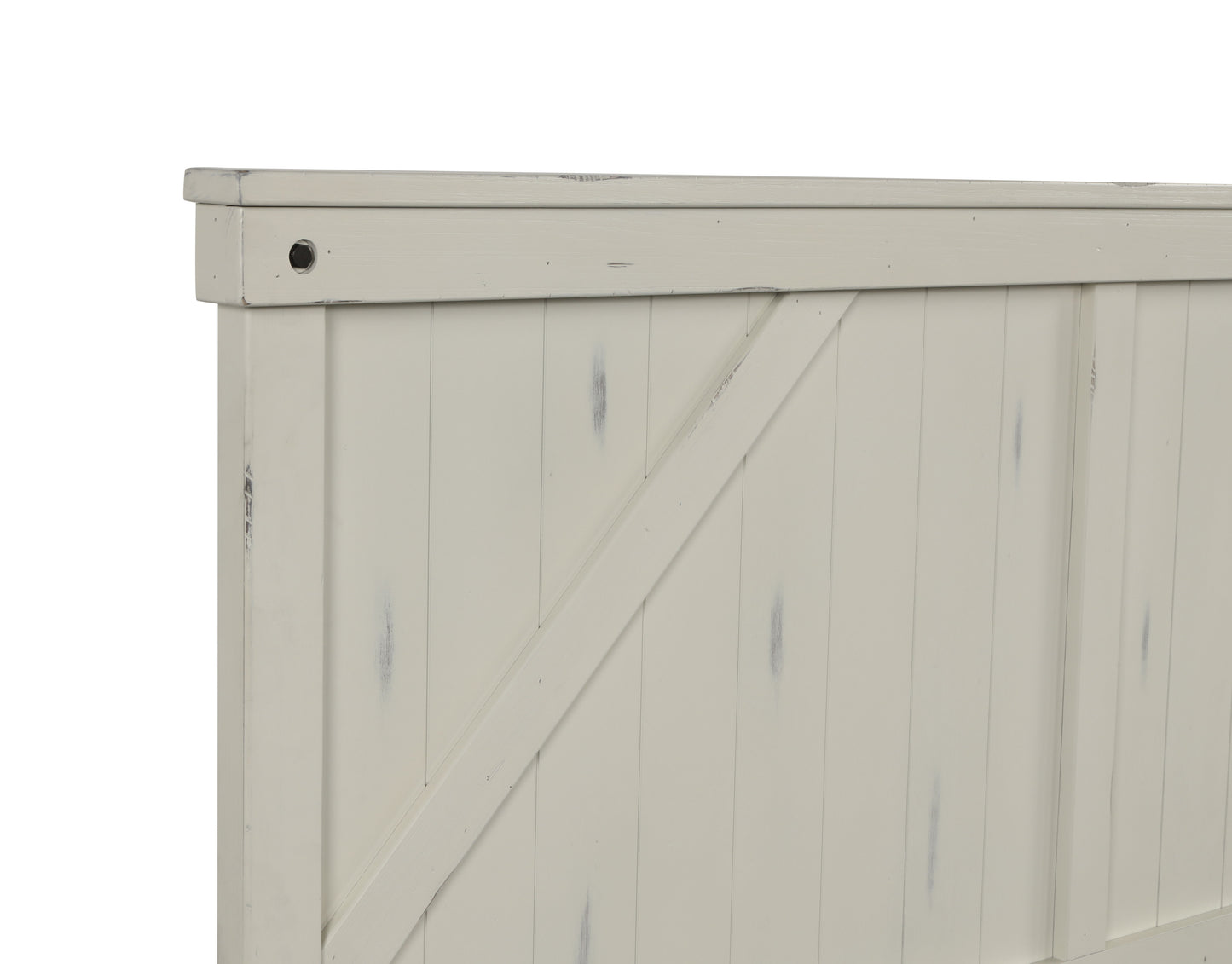 King Industrial Farmhouse Bed - White