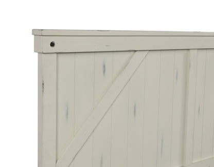 King Industrial Farmhouse Bed - White