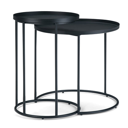 Monet - Metal 2 Piece Nesting Table - Black