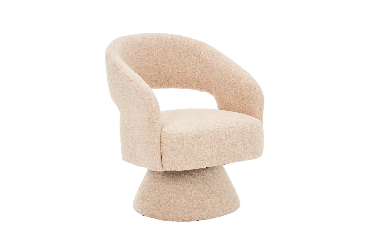 Swivel Accent Chair Armchair, Round Barrel Chair For Living Room Bedroom - Cream
