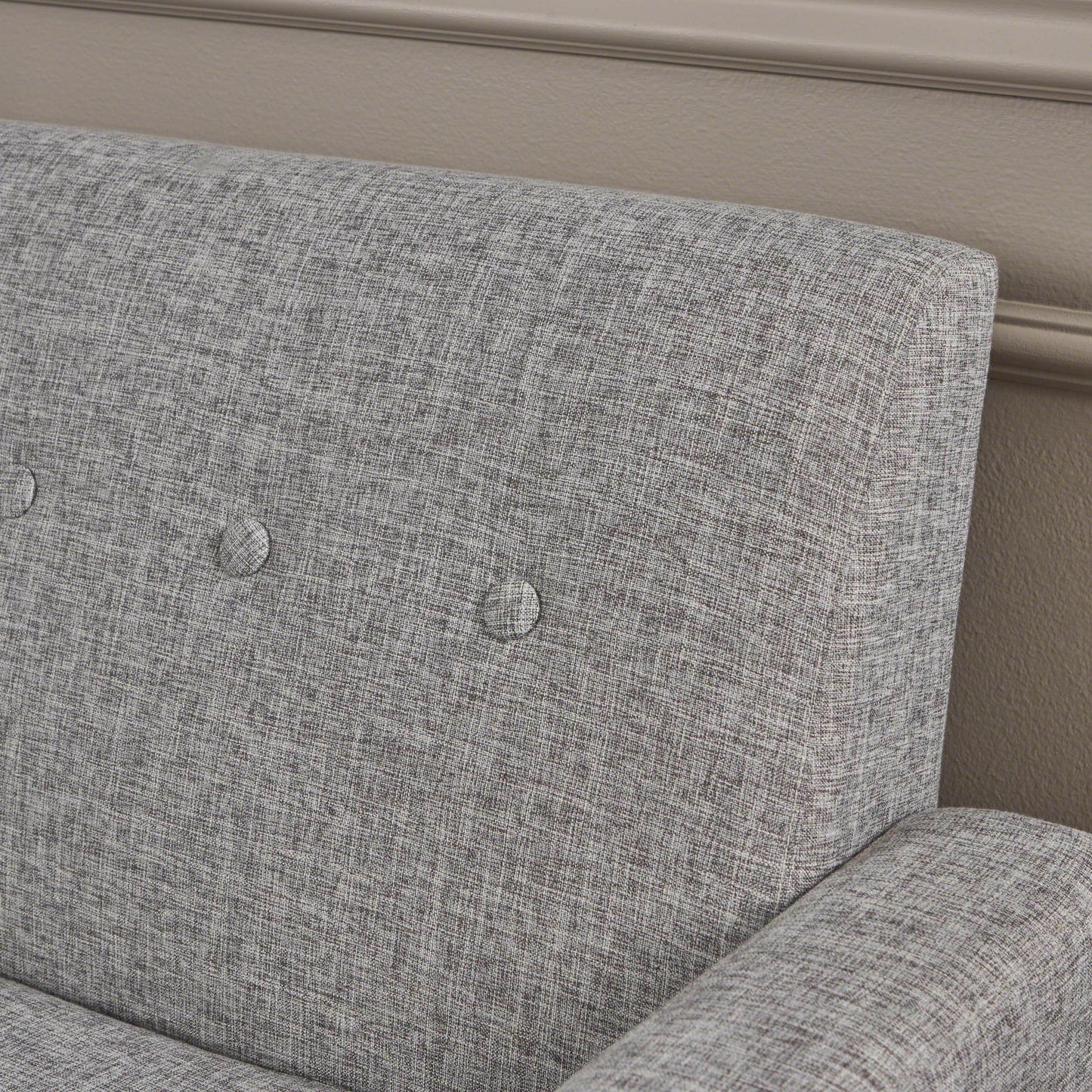 Nebulize - Upholstered Fabric Club Chair With Button Tufted And Square-Off Arm And Back - Light Gray