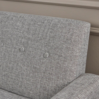 Nebulize - Upholstered Fabric Club Chair With Button Tufted And Square-Off Arm And Back - Light Gray