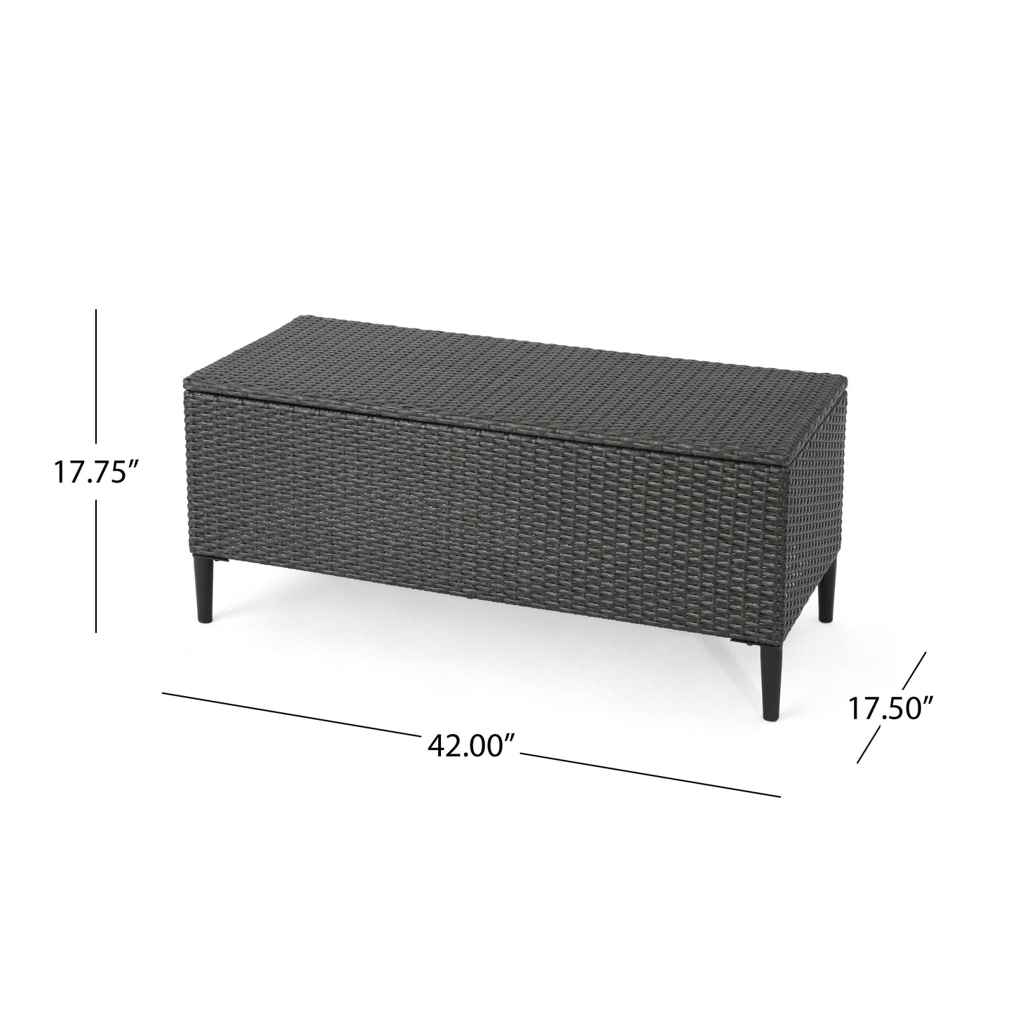 Rupert - Storage Unit Resin Wicker Outdoor Storage - Gray