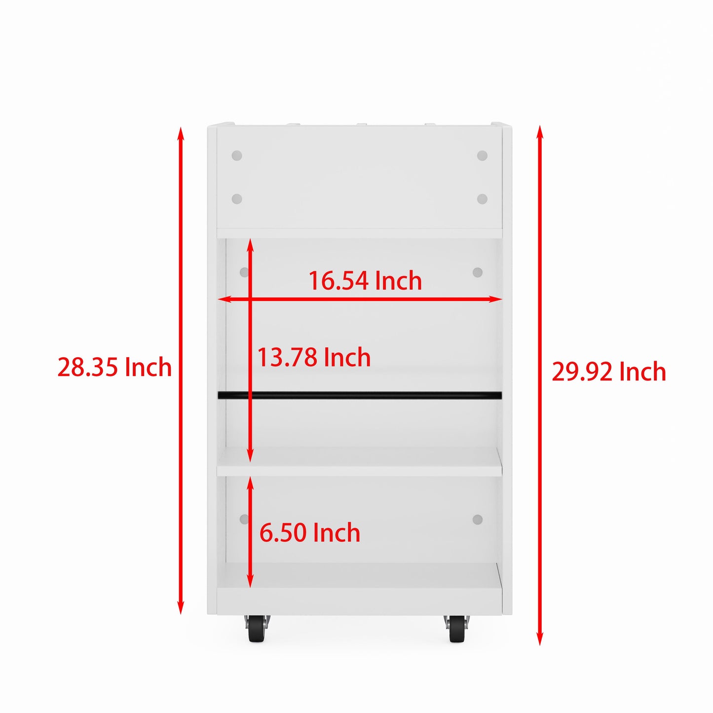 4 Tier Kitchen Island Cart With Spice Rack & Locking Casters, Simple Design Mobile Kitchen Storage Islands For Kitchen Living Room Bedroom - White