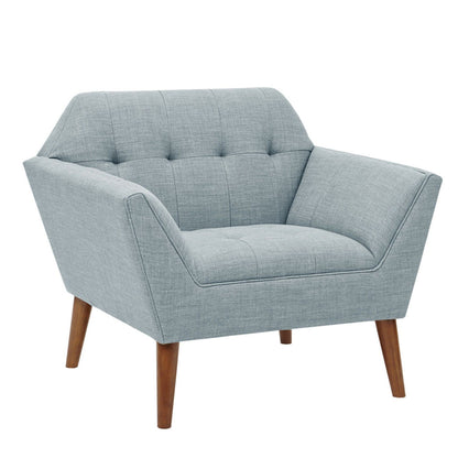 Lounge Chair With Button Tufting - Light Blue