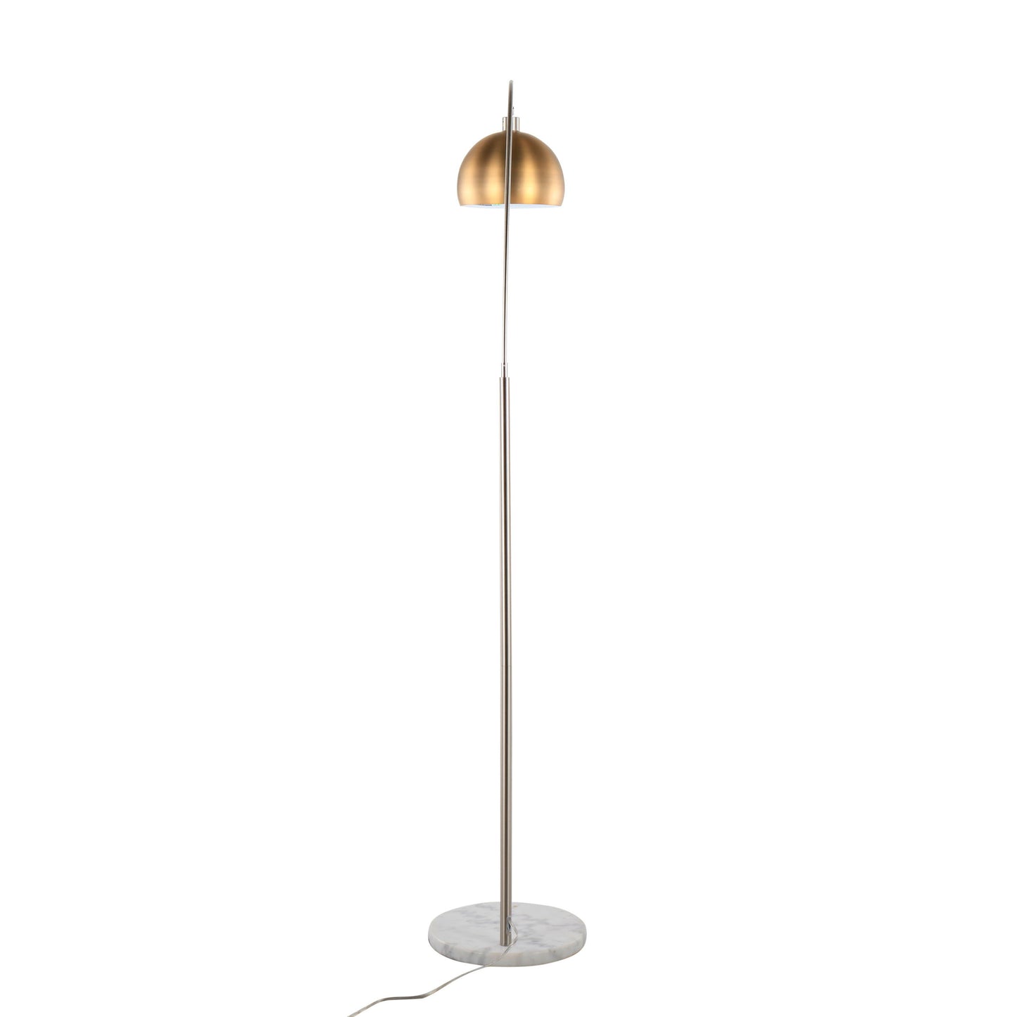 March - Contemporary Floor Lamp - Nickel / Antique Brass