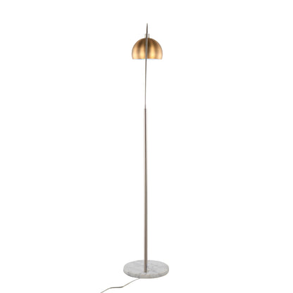 March - Contemporary Floor Lamp - Nickel / Antique Brass