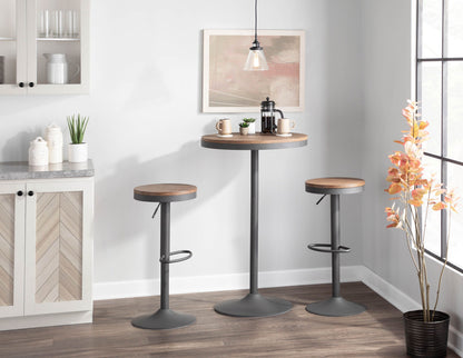 Dakota - Industrial Adjustable Bar / Dinette Table - Gray / Brown