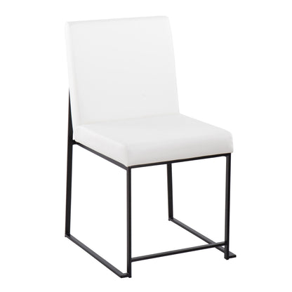 Fuji - Contemporary, High Back Dining Chair (Set of 2) - Black / White