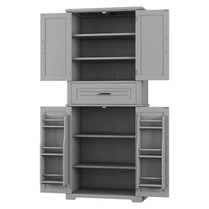 Bathroom Storage Cabinet With Multi Functional Storage Space, Material, Adjustable Shelf, Slide Rail Drawer - Gray