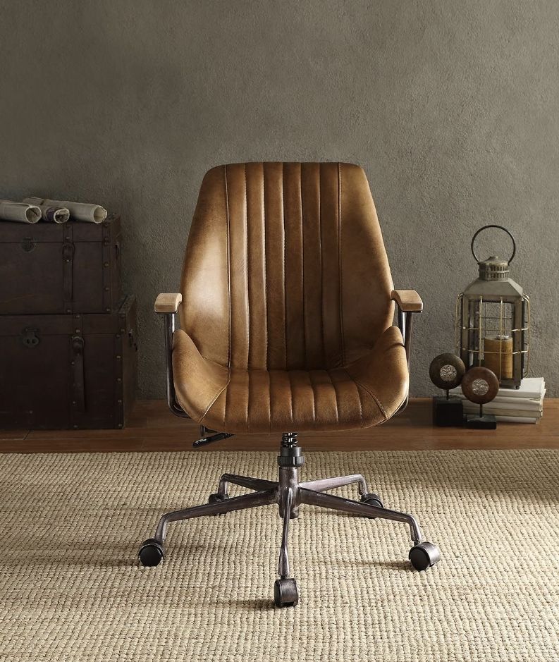 Hamilton - Top Grain Leather Office Chair - Coffee