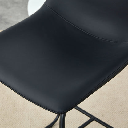 (Set of 2) Modern Minimalist Style Material Bar Stools, Suitable For Kitchen, Bar And Modern Home Design - Black