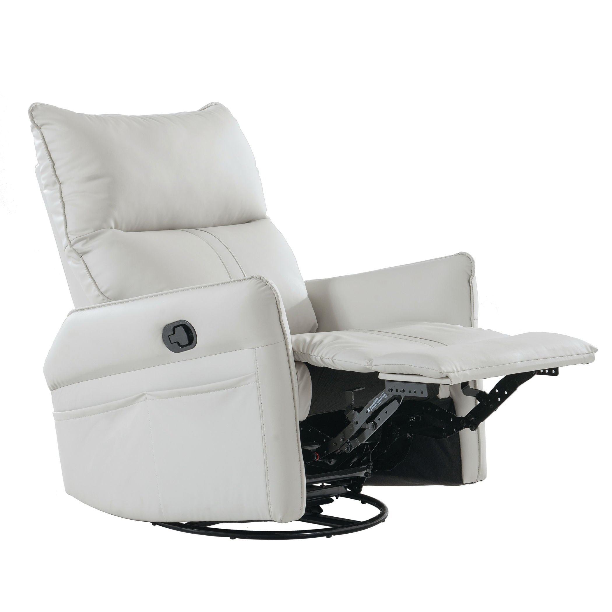 Rocking Recliner Chair, 360 Degree Swivel Nursery Rocking Chair, Glider Chair, Modern Small Rocking Swivel Recliner Chair For Bedroom, Living Room Chair Home Theater Seat, Side Pocket - Light Gray