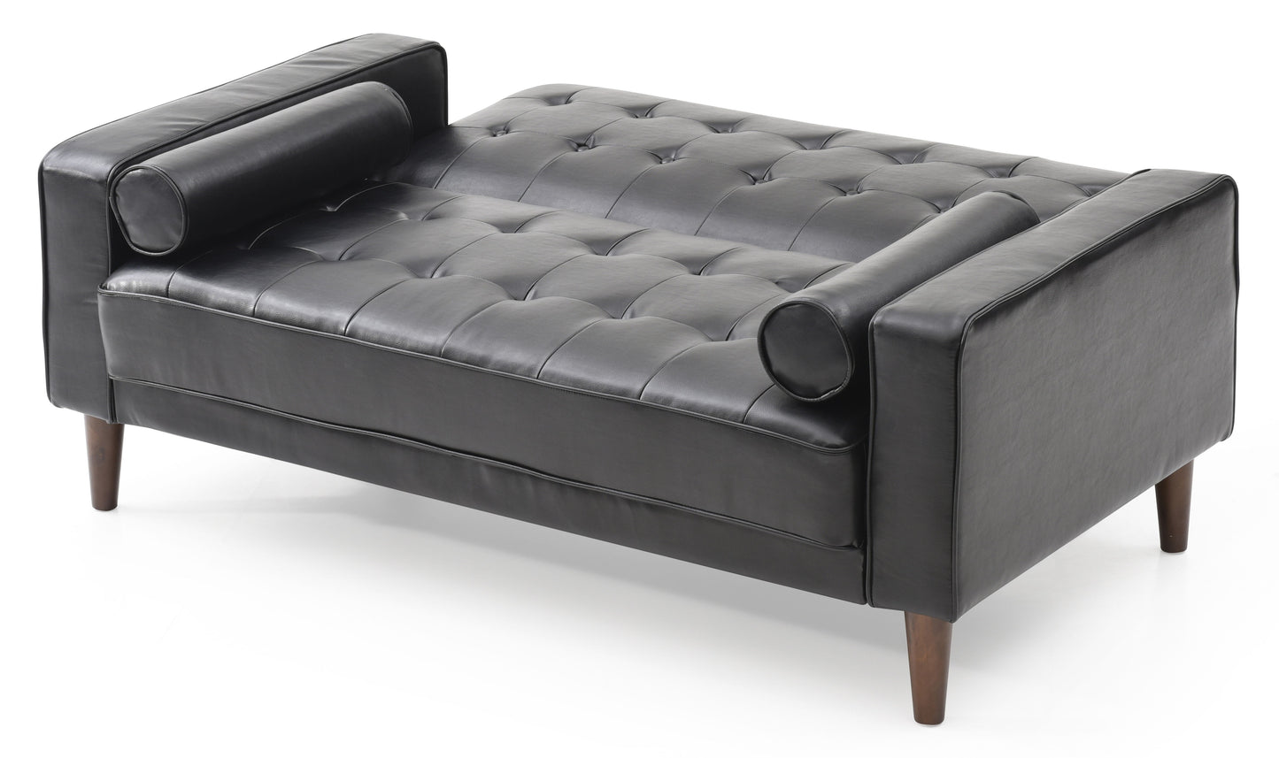 Loveseat Elegant With Versatile Bed Feature - Black