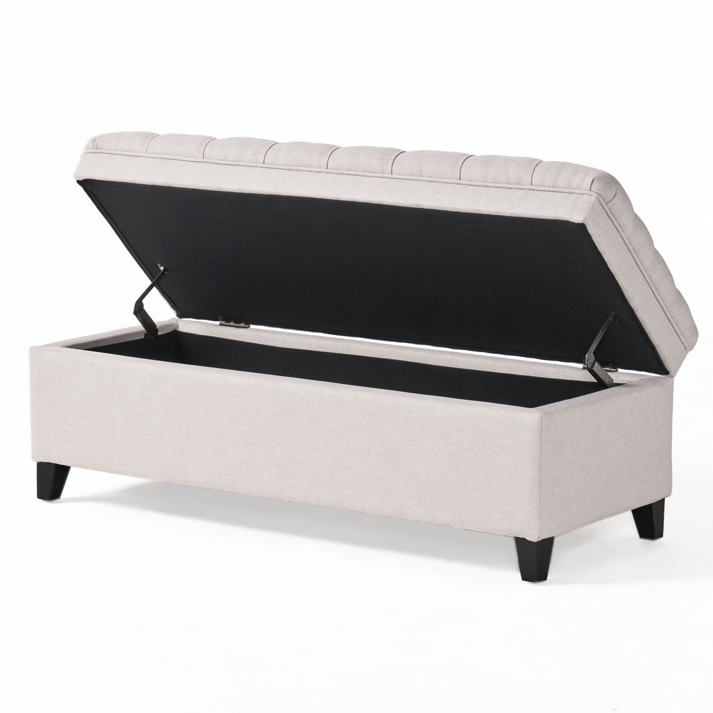 Juliana - Storage Ottoman Fabric - Light Gray