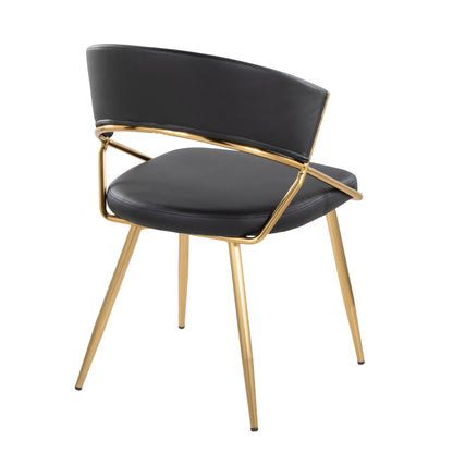 Jie - Glam, Dining Chair (Set of 2) - Gold / Black