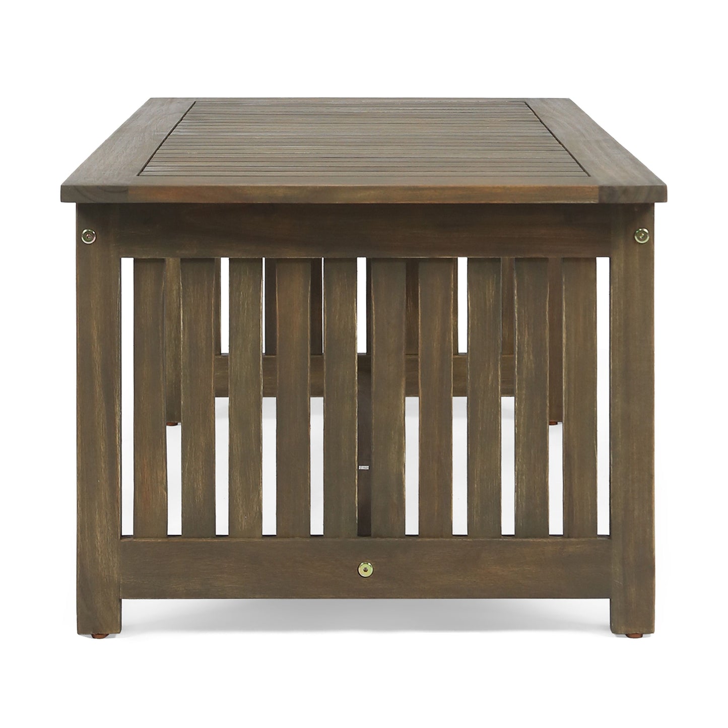 Acacia Wood Outdoor Coffee Table, Rectangular Patio Coffee Table For Outside - Gray