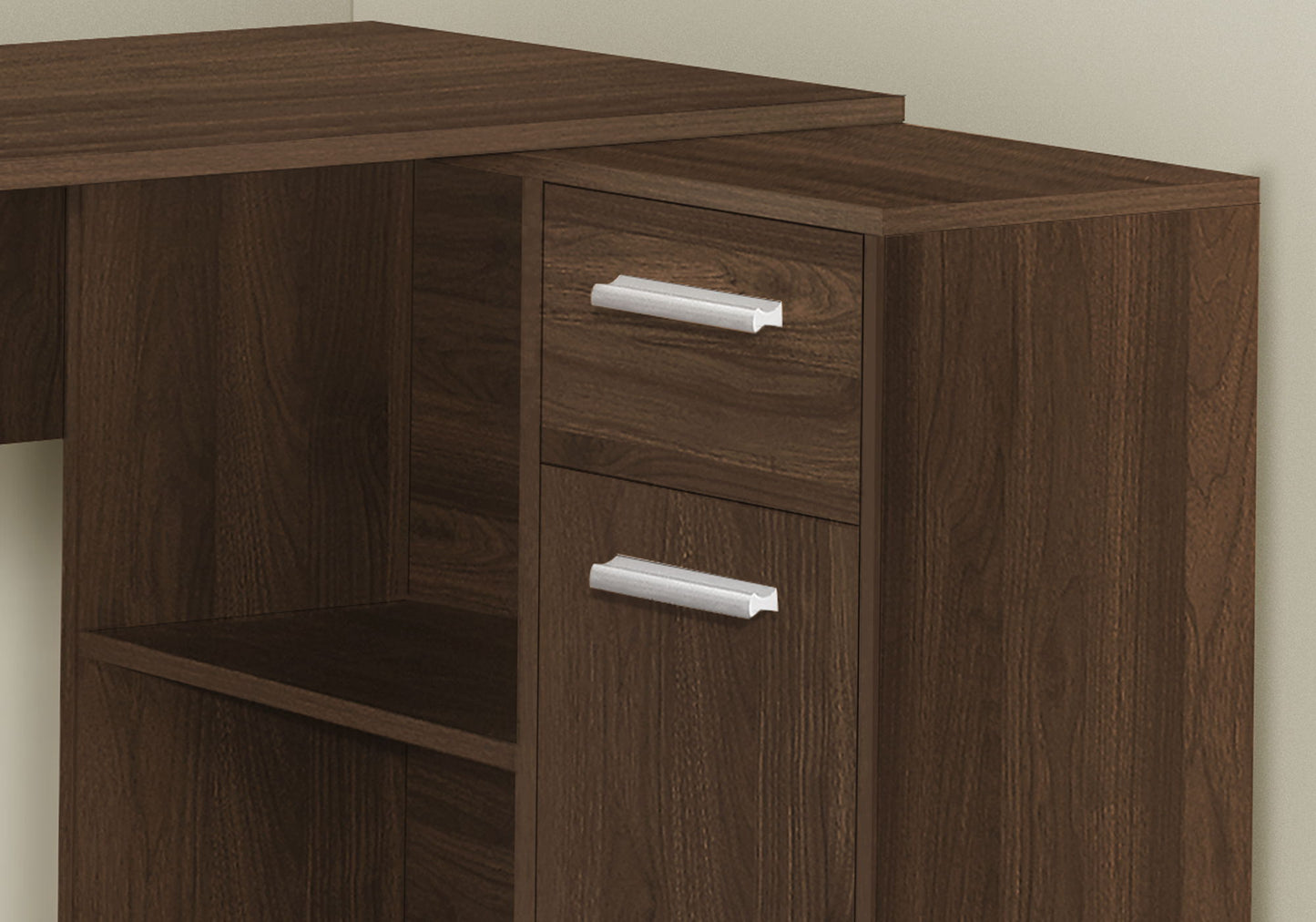 Computer Desk, Home Office, Corner, Storage Drawers, L Shape, Laptop, Contemporary & Modern - Walnut