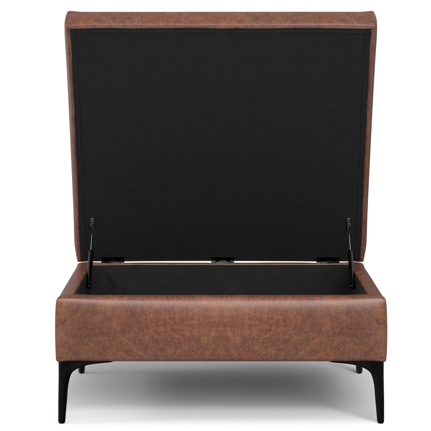 Rebecca - Coffee Table Storage Ottoman With Lift Up Lid - Brown