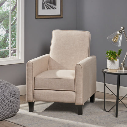 Linen Push Back Chair For Elegant Home - Light Beige