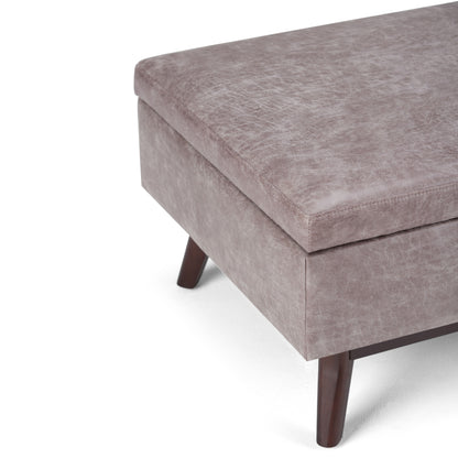 Owen - Coffee Table Storage Ottoman - Distressed Gray Taupe