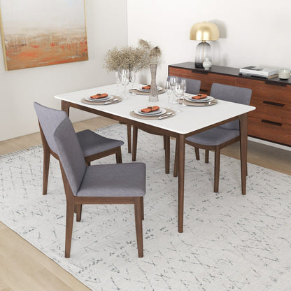 Laura - Mid-Century Modern Solid Wood Dining Chair (Set of 2) - Gray