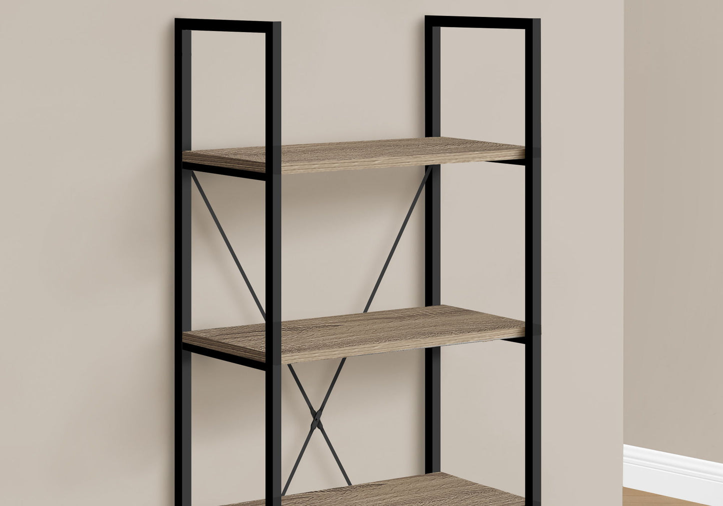 Bookshelf, Bookcase, 4 Tier, Office, Bedroom, Contemporary, Modern - Taupe