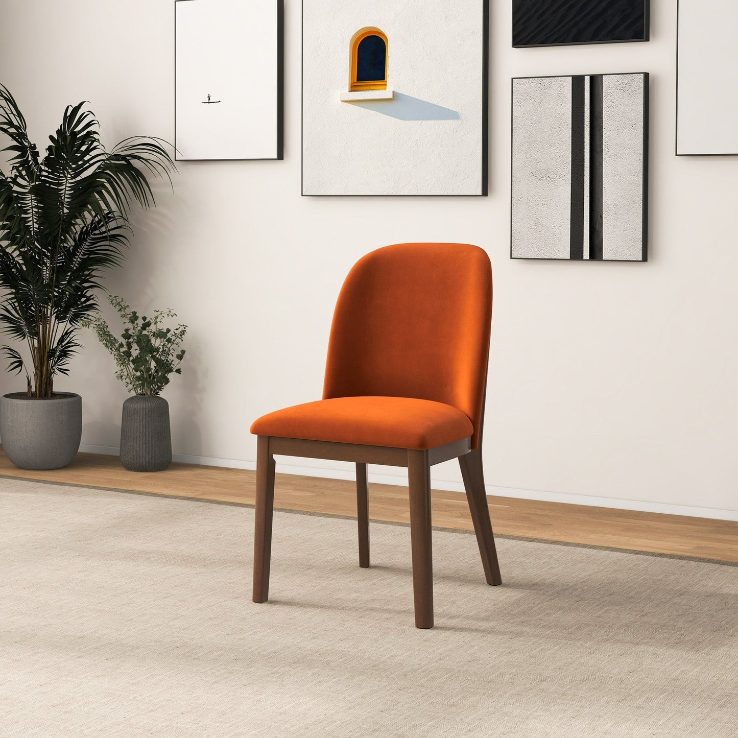 Kaitlyn - Dining Chair (Set of 2) - Brown / Burnt Orange