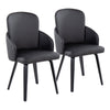 Dahlia - Contemporary Dining Chair (Set of 2) - Black - Faux Leather